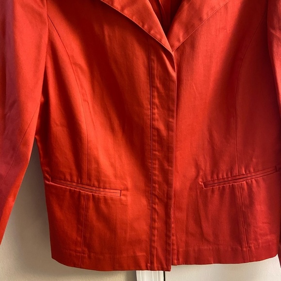 Lafayette 148 New York blazer pumpkin orange button up Sz 10 - Picture 4 of 7